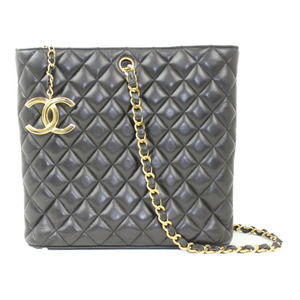 Chanel 1 Chain Tote Bag Matelasse Black